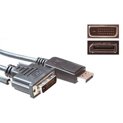 ACT Conversion cable DisplayPort male to DVI male 1,8m Black