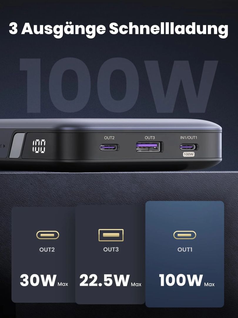 UGREEN Nexode 20000mAh Powerbank Grey