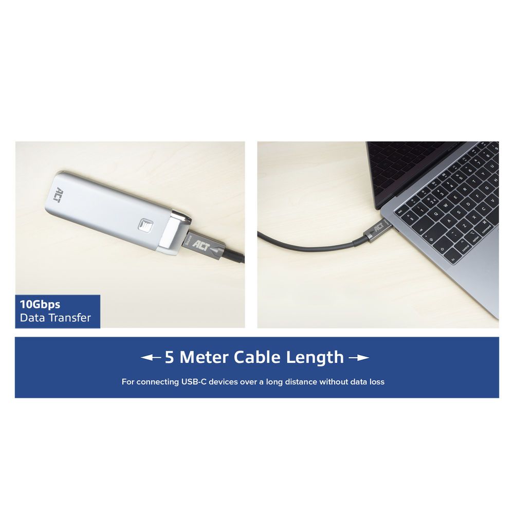 ACT USB-C 3.2 Gen2 Active Optical Cable (AOC) connection cable 5m Black