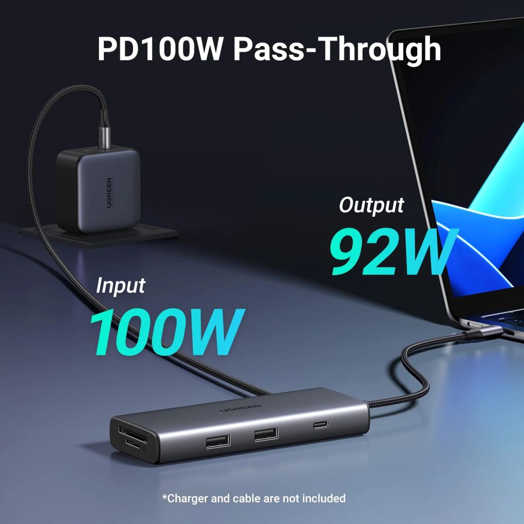 UGREEN Revodok Pro 107 USB-C Hub 7-in-1 10Gbps USB C 3.2 & 2 USB-A 3.2 4K HDMI Grey