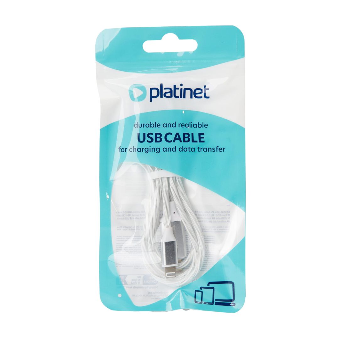 Platinet USB-C to Lightning 27W LED Cable 1m White