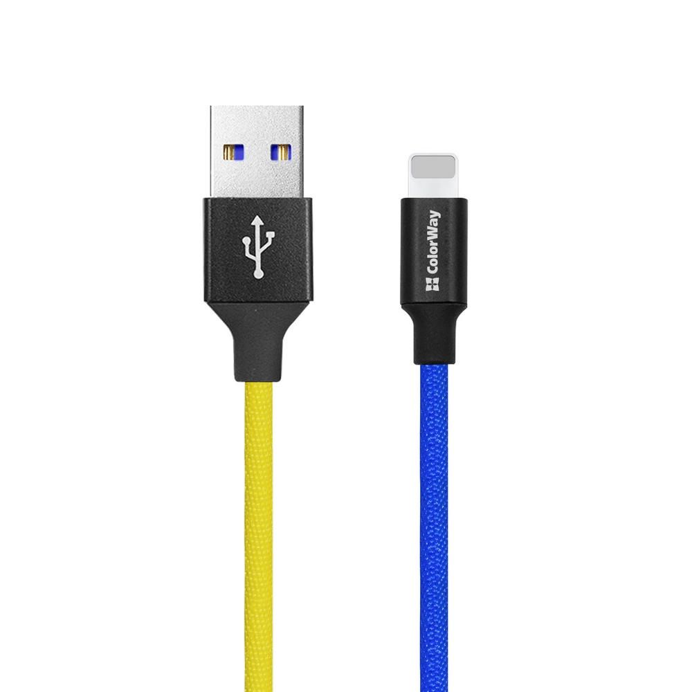 ColorWay USB to Apple Lightning (national) 2.4A 1m Blue Yellow