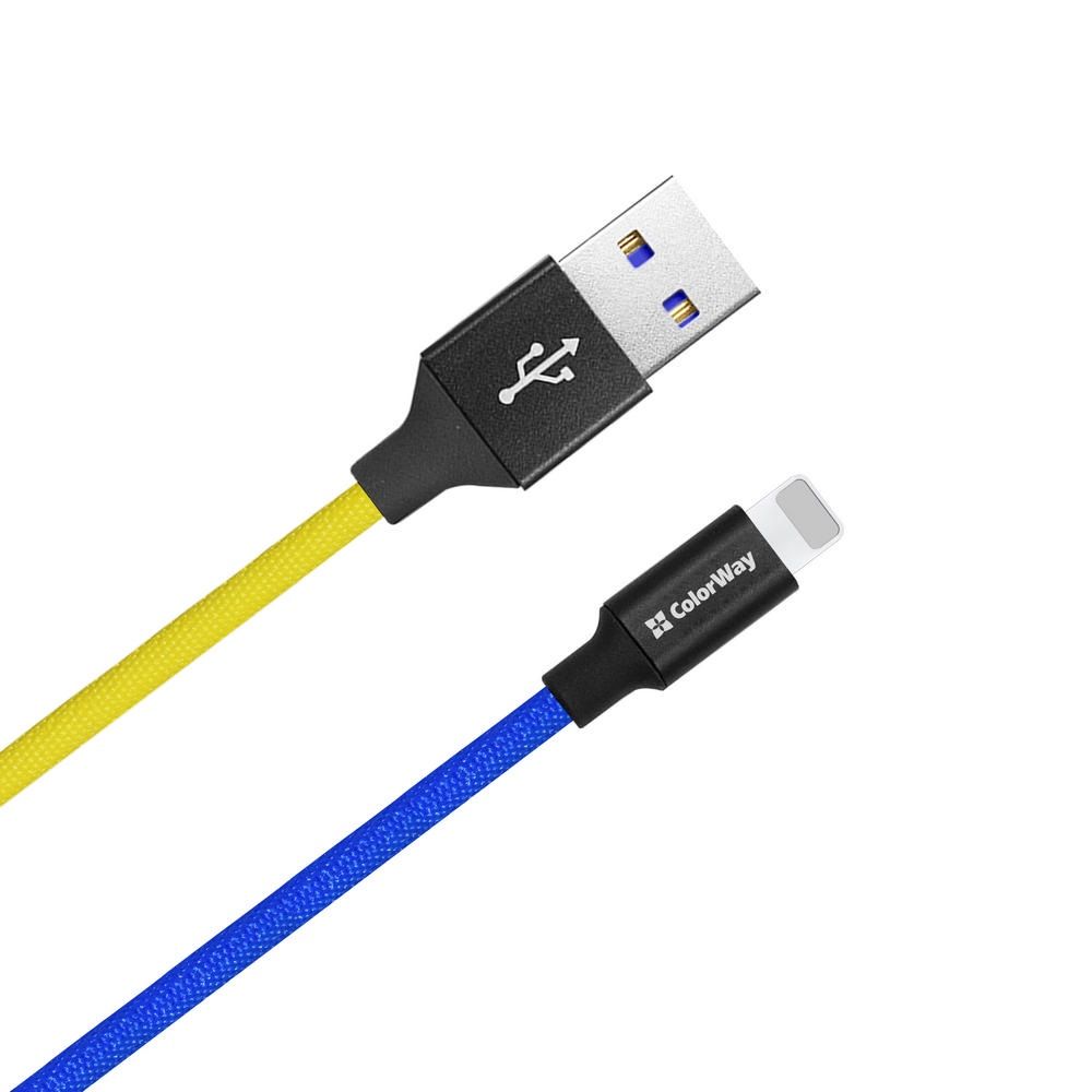 ColorWay USB to Apple Lightning (national) 2.4A 1m Blue Yellow