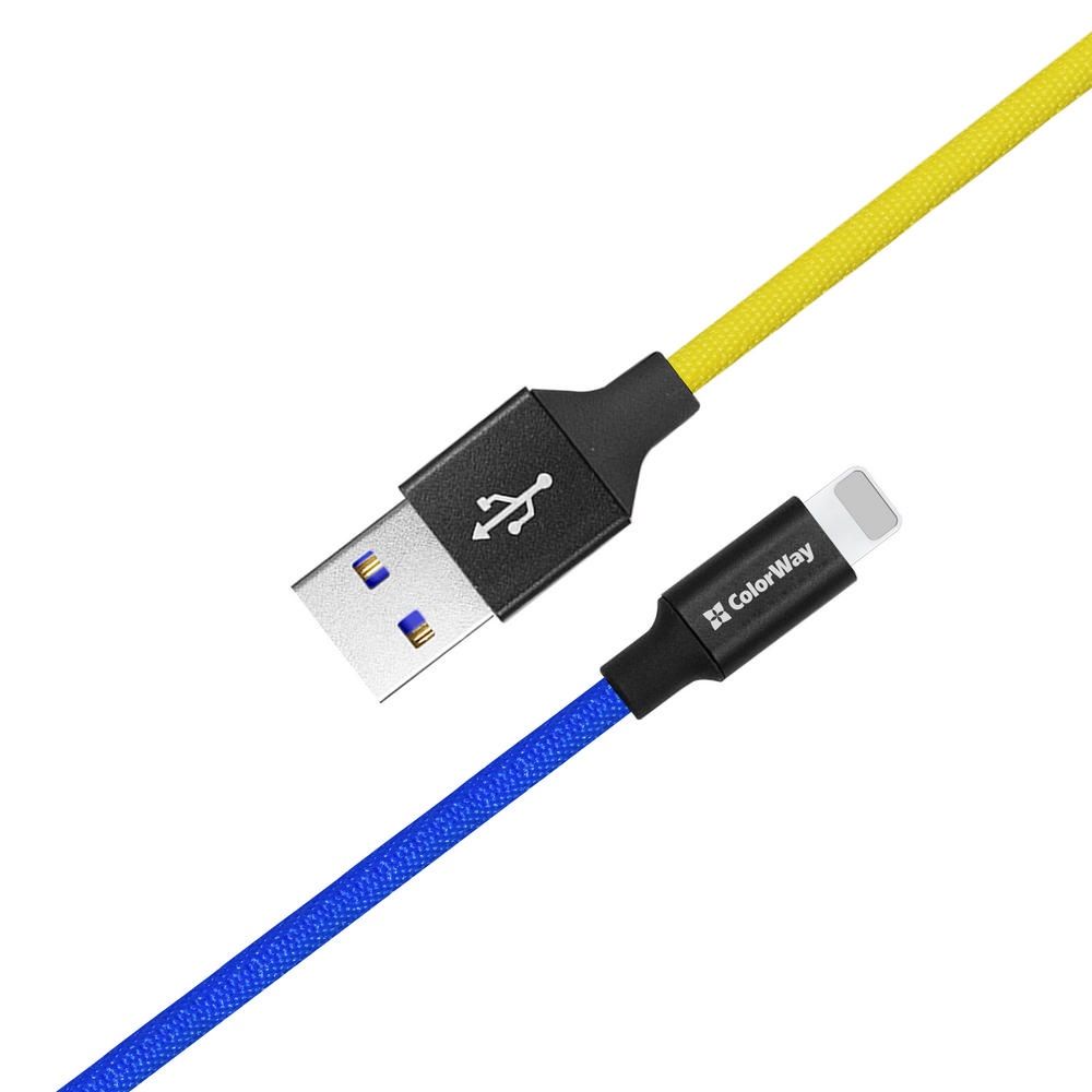 ColorWay USB to Apple Lightning (national) 2.4A 1m Blue Yellow