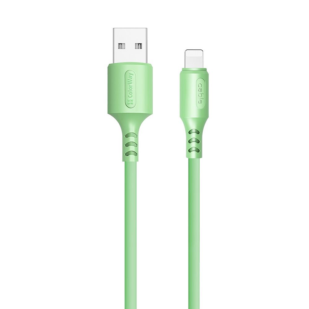 ColorWay USB to Apple Lightning (soft silicone) 2.4A 1m Green