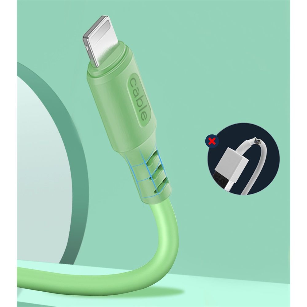 ColorWay USB to Apple Lightning (soft silicone) 2.4A 1m Green