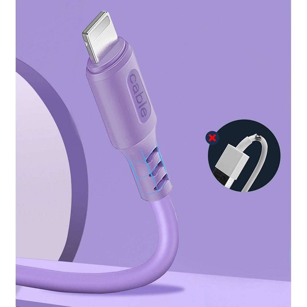 ColorWay USB to Apple Lightning (soft silicone) 2.4A 1m Purple