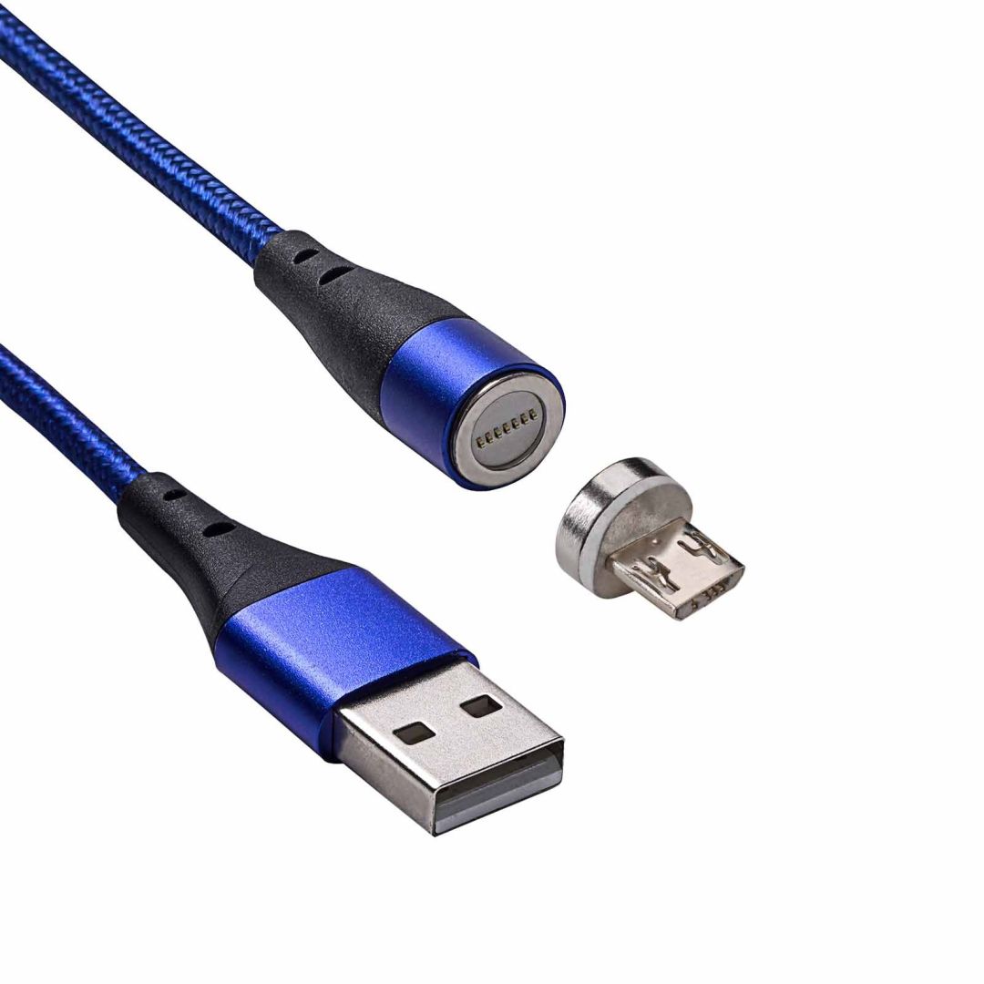 Akyga AK-USB-47 USB-A (m) / microUSB (m) magnetic 1m Blue