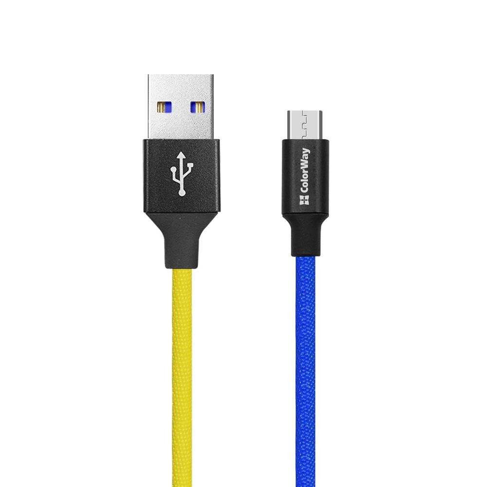 ColorWay USB to MicroUSB (national) 2.4A 1m Blue Yellow