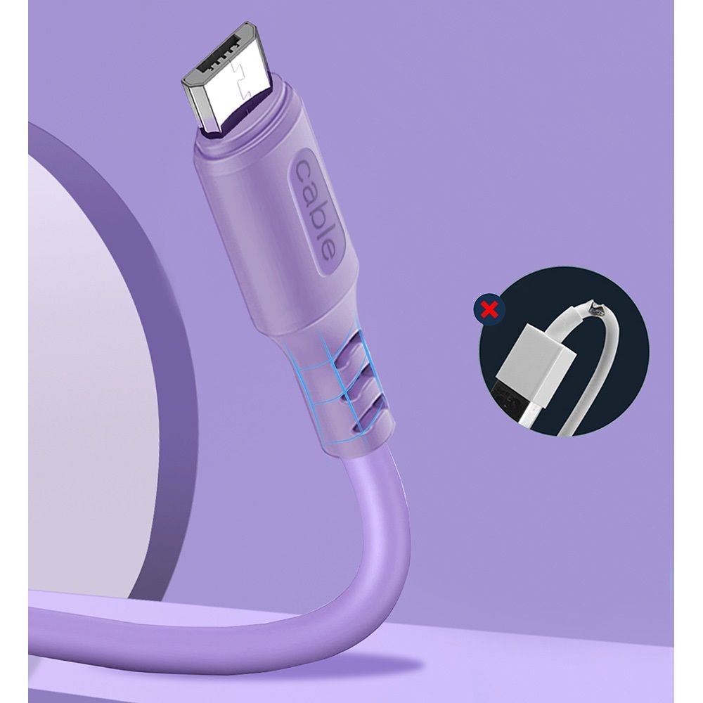 ColorWay USB to MicroUSB (soft silicone) 2.4A 1m Purple