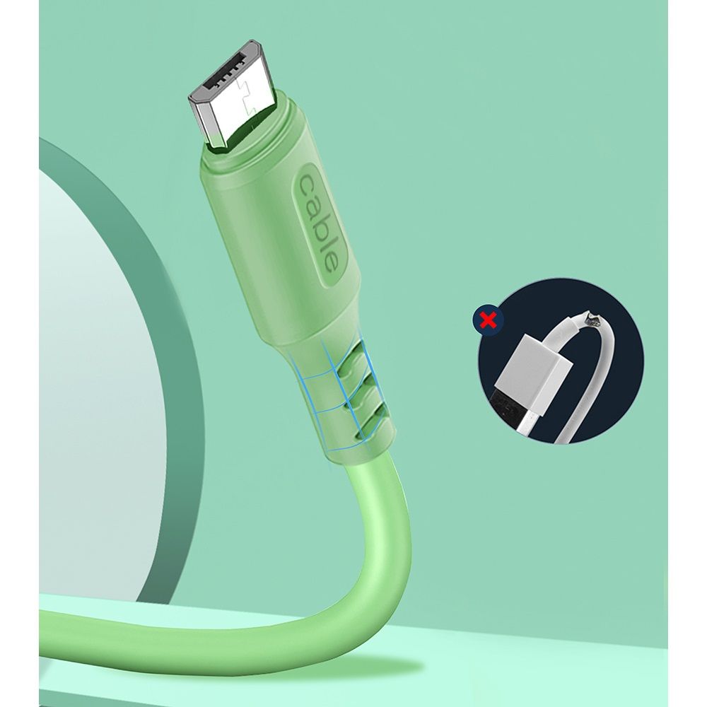 ColorWay USB to MicroUSB (soft silicone) 2.4A cable 1m Green