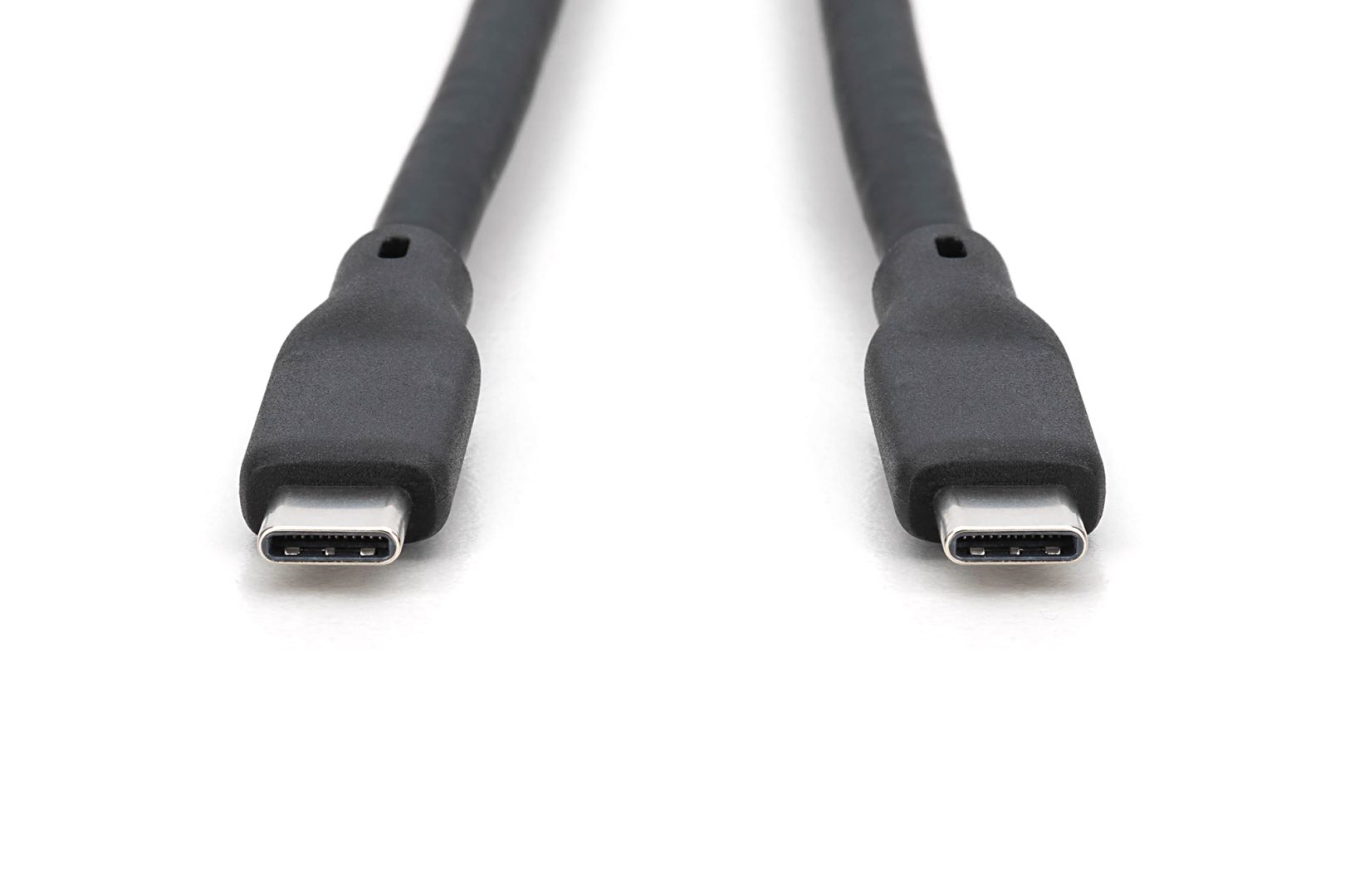 Digitus USB Silicone connection cable USB-C to USB-C USB 3.2 Gen2 10G 4K 100W 0,5m Black