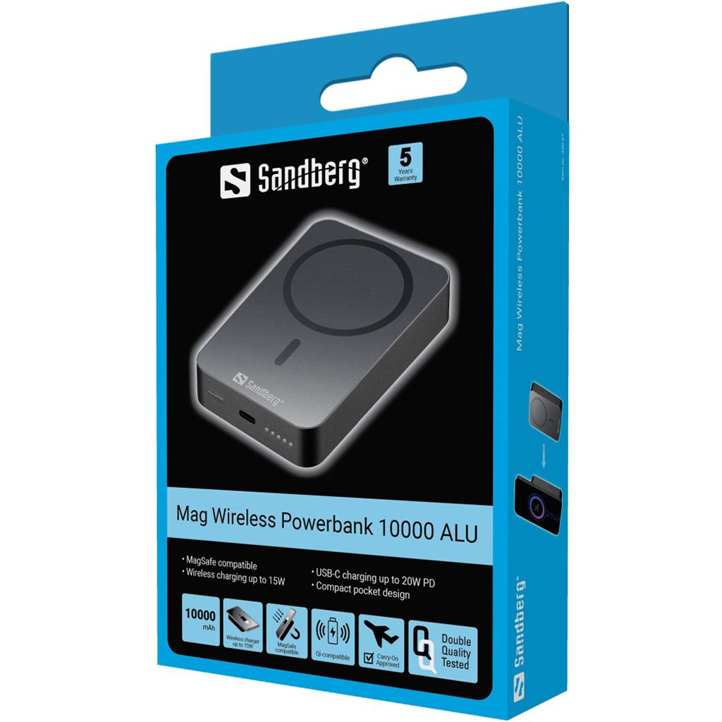 Sandberg Mag Wireless 10000mAh Powerbank Black