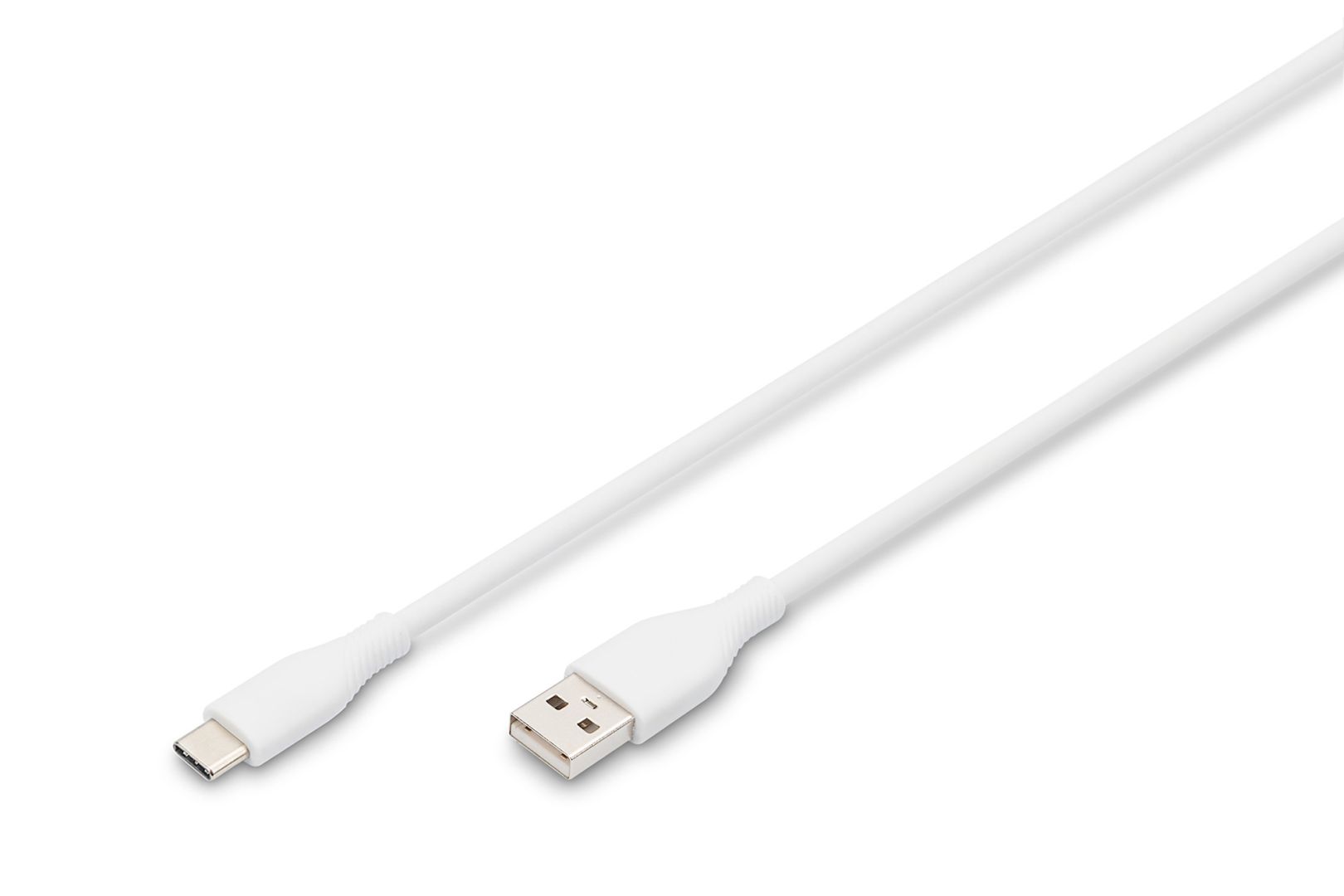 Digitus USB-C Silicone charging cable USB-A to USB-C USB 2.0 60W 1m White