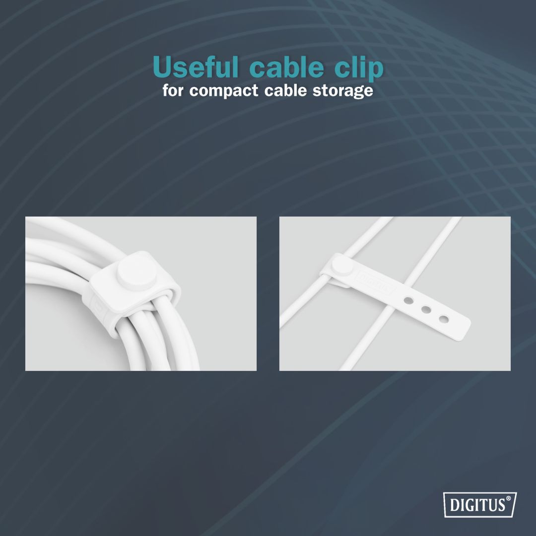 Digitus USB-C Silicone charging cable USB-A to USB-C USB 2.0 60W 1m White