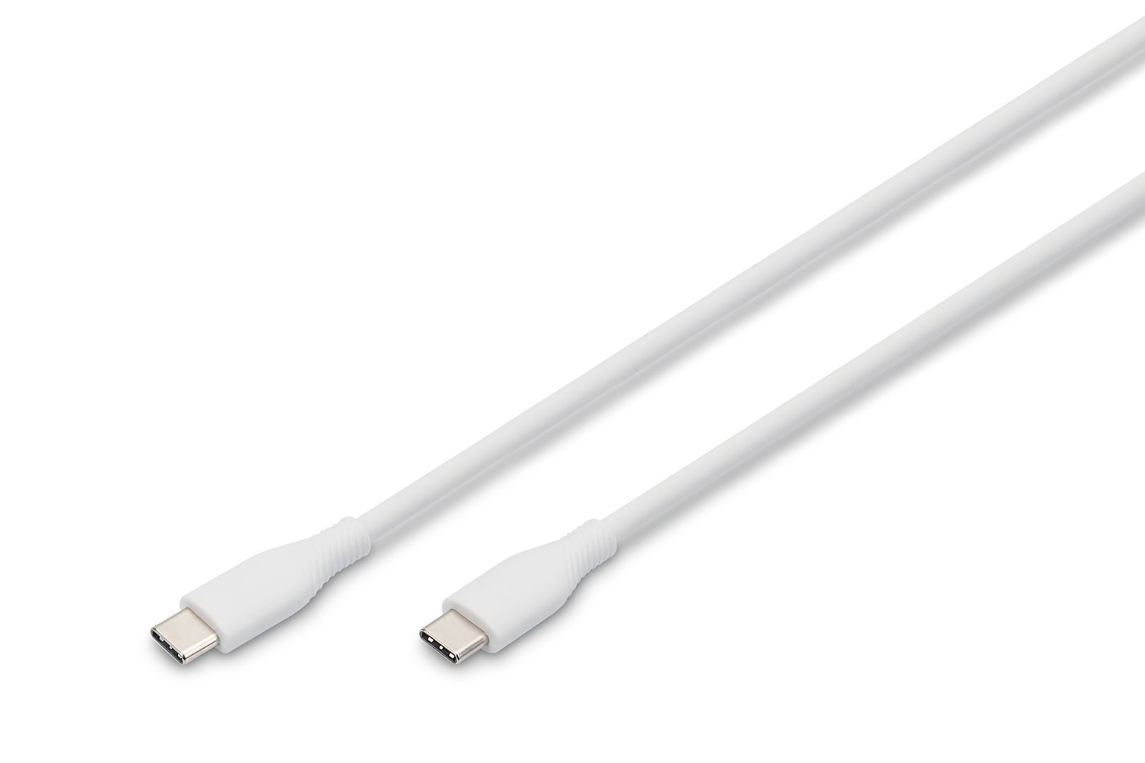 Digitus USB-C Silicone charging cable USB-C to USB-C USB 2.0 60W 1m White