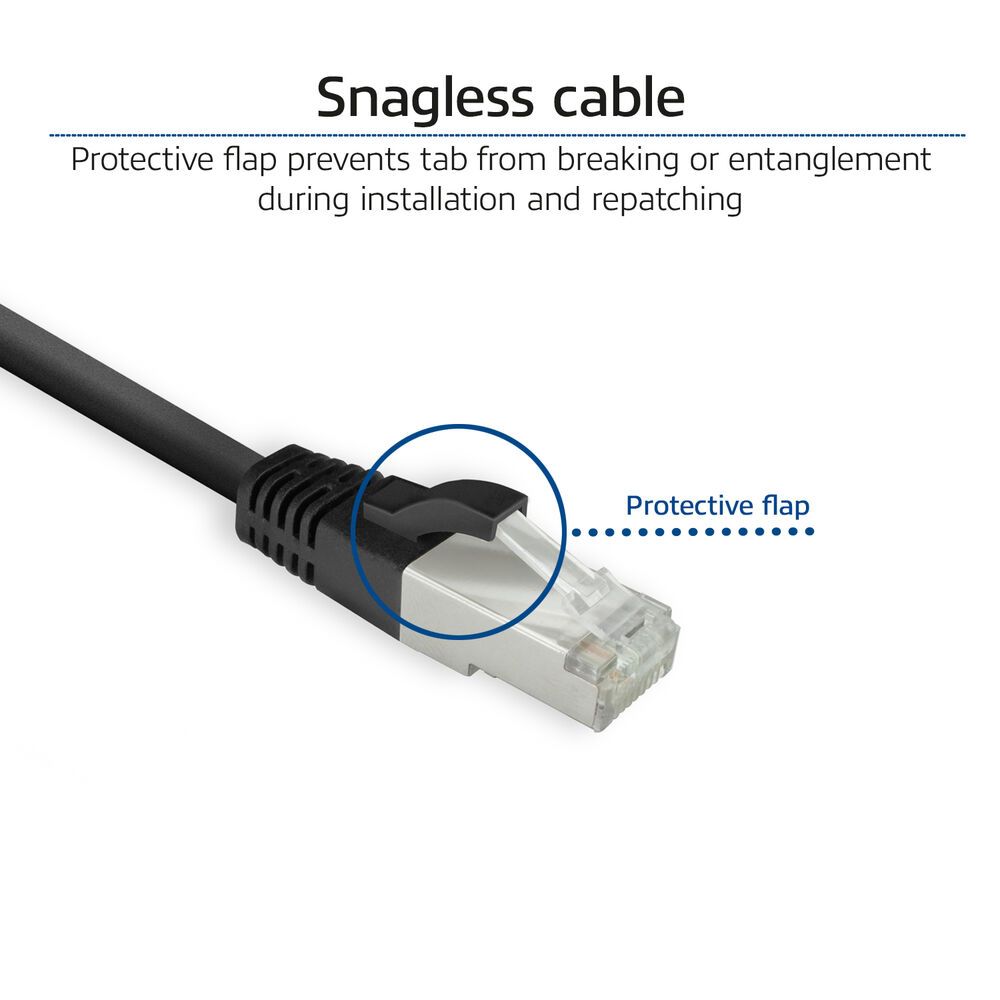 ACT CAT8 U-FTP Patch Cable 0,25m Black