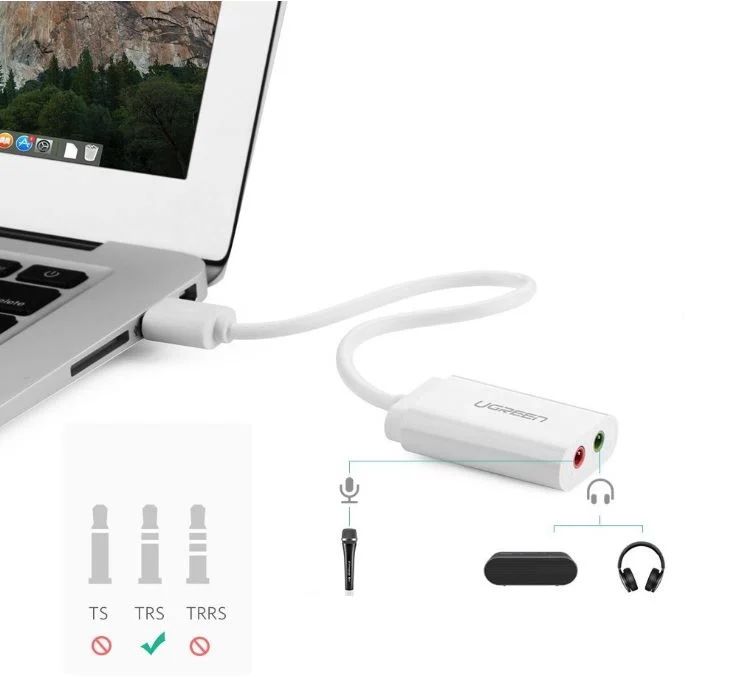 UGREEN USB Sound Card White