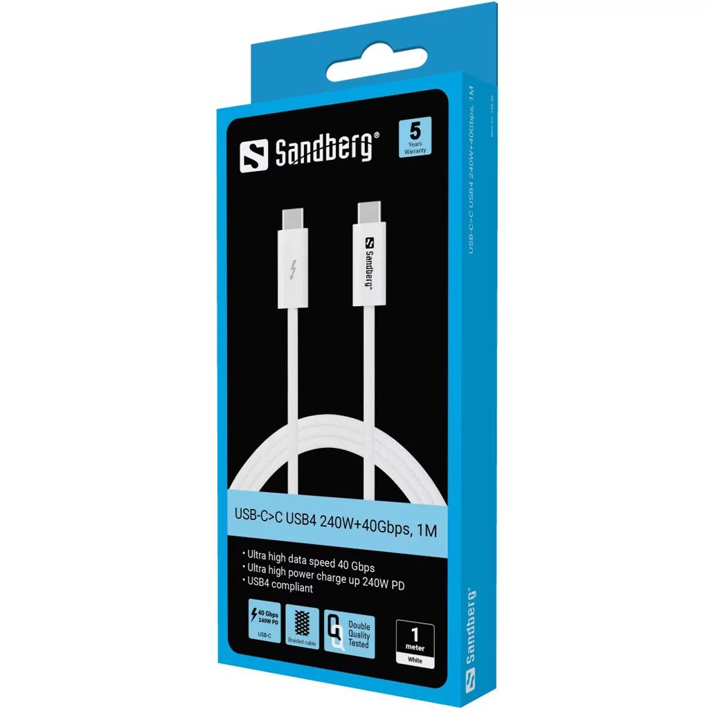 Sandberg USB-C 240W Cable 1m White