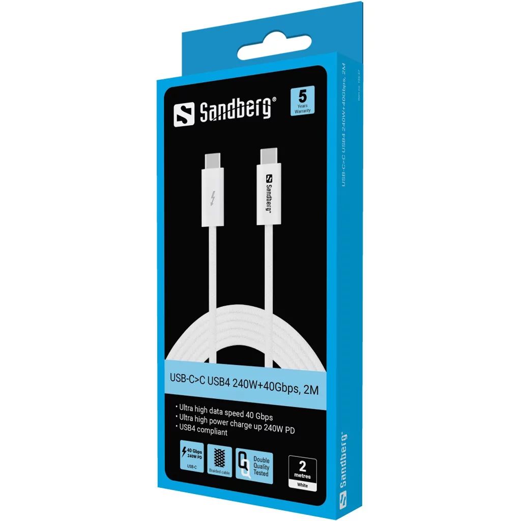 Sandberg USB-C 240W Cable 2m White