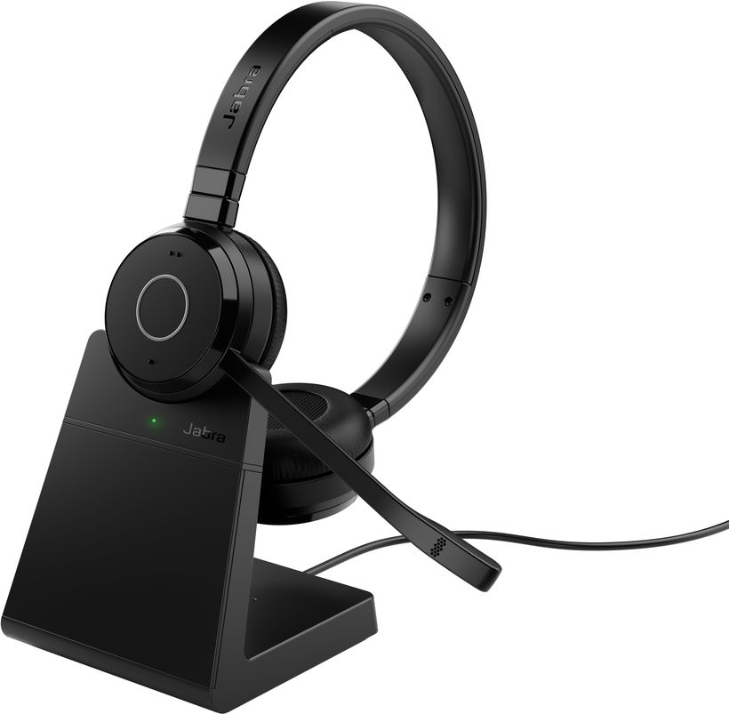 Jabra Evolve 65 TE UC Stereo Bluetooth Headset + Charging Station Black