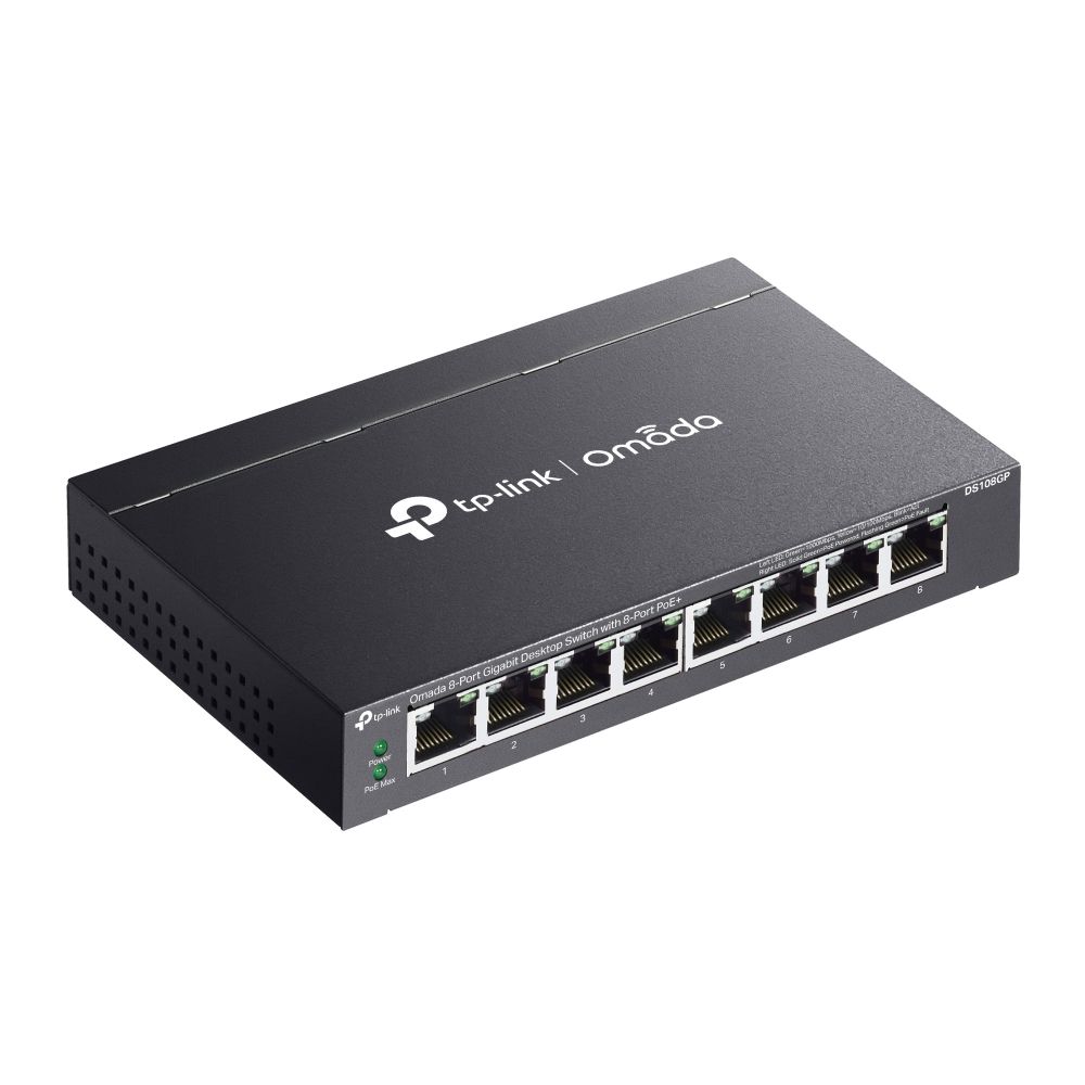 TP-Link DS108GP Omada 8-Port Gigabit Unmanaged Desktop Switch with 8-Port PoE+