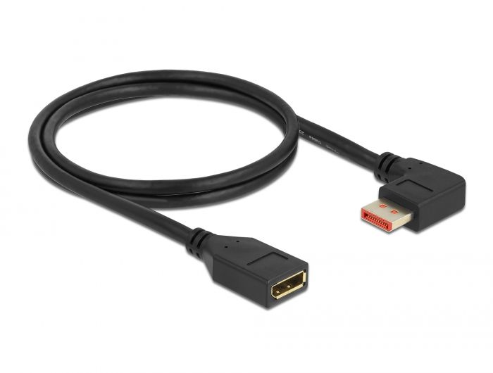 DeLock DisplayPort extension cable male 90° right angled to female 8K 60Hz 1m Black