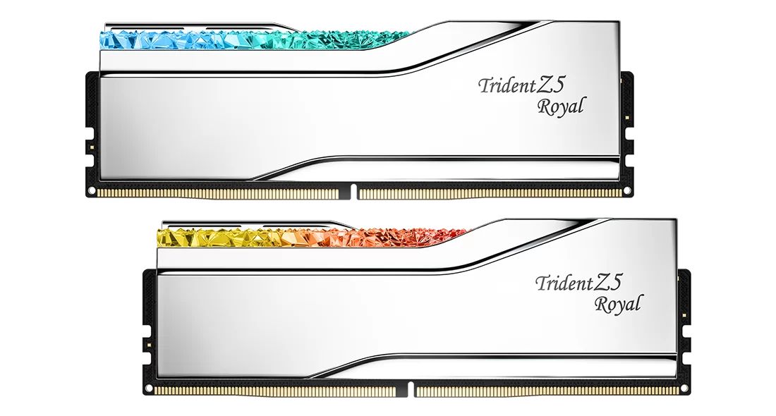 G.SKILL 64GB DDR5 6400MHz Kit(2x32GB) Trident Z5 Royal RGB Silver