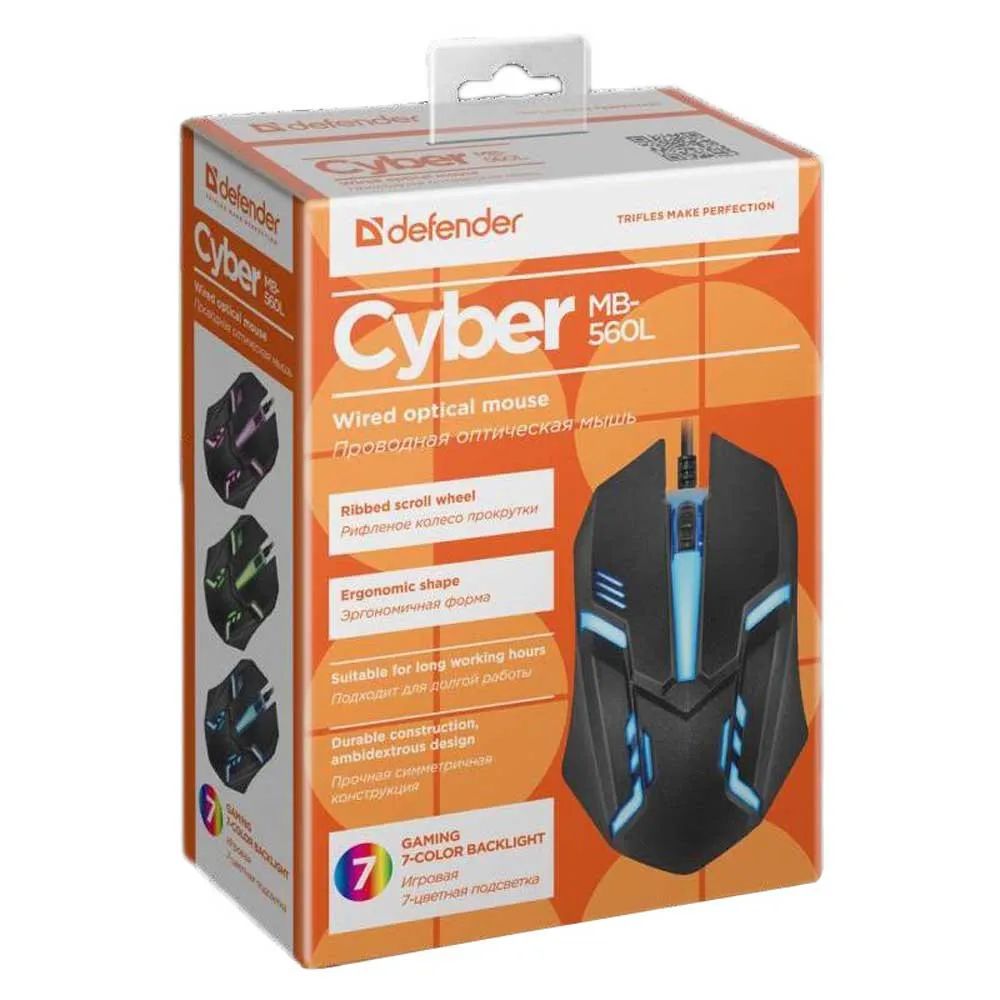 Defender MB-560L Cyber RGB Gaming Mouse Black