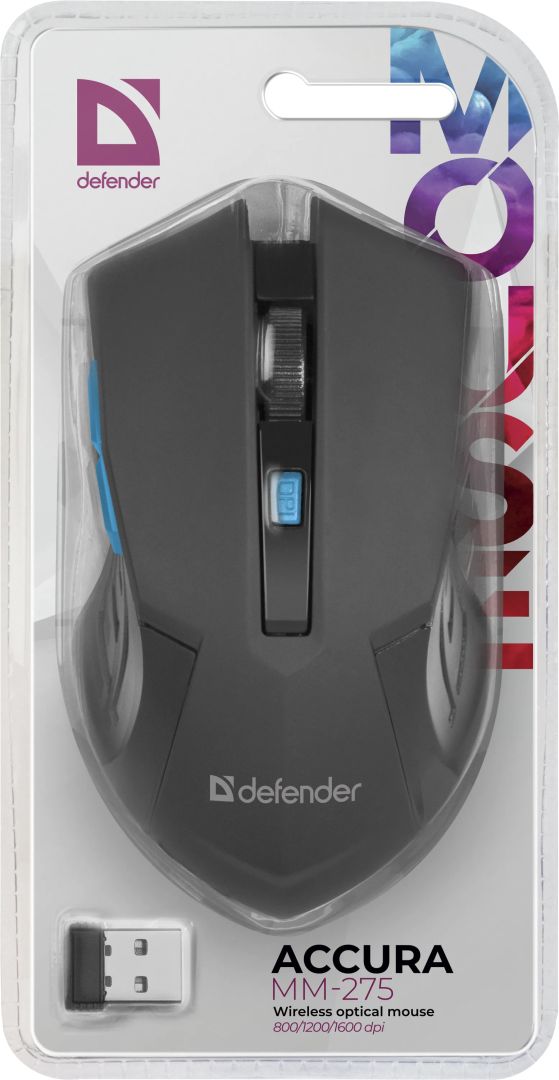 Defender MM-275 RF Accura Wireless Mouse Black/Blue