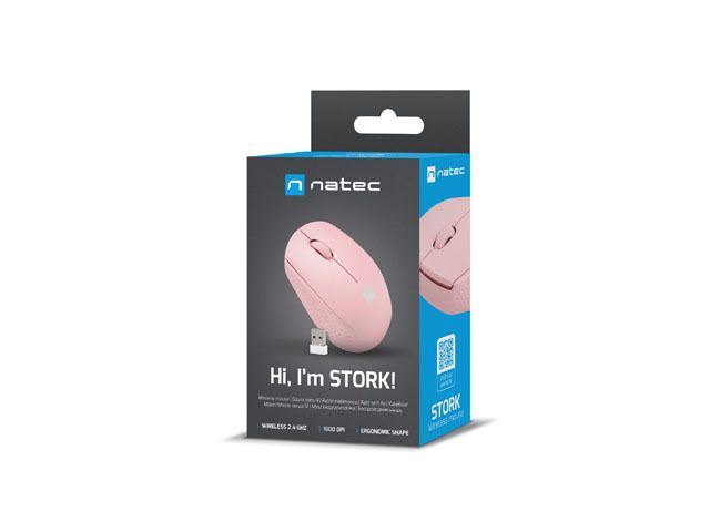 natec Stork Wireless Mouse Pink