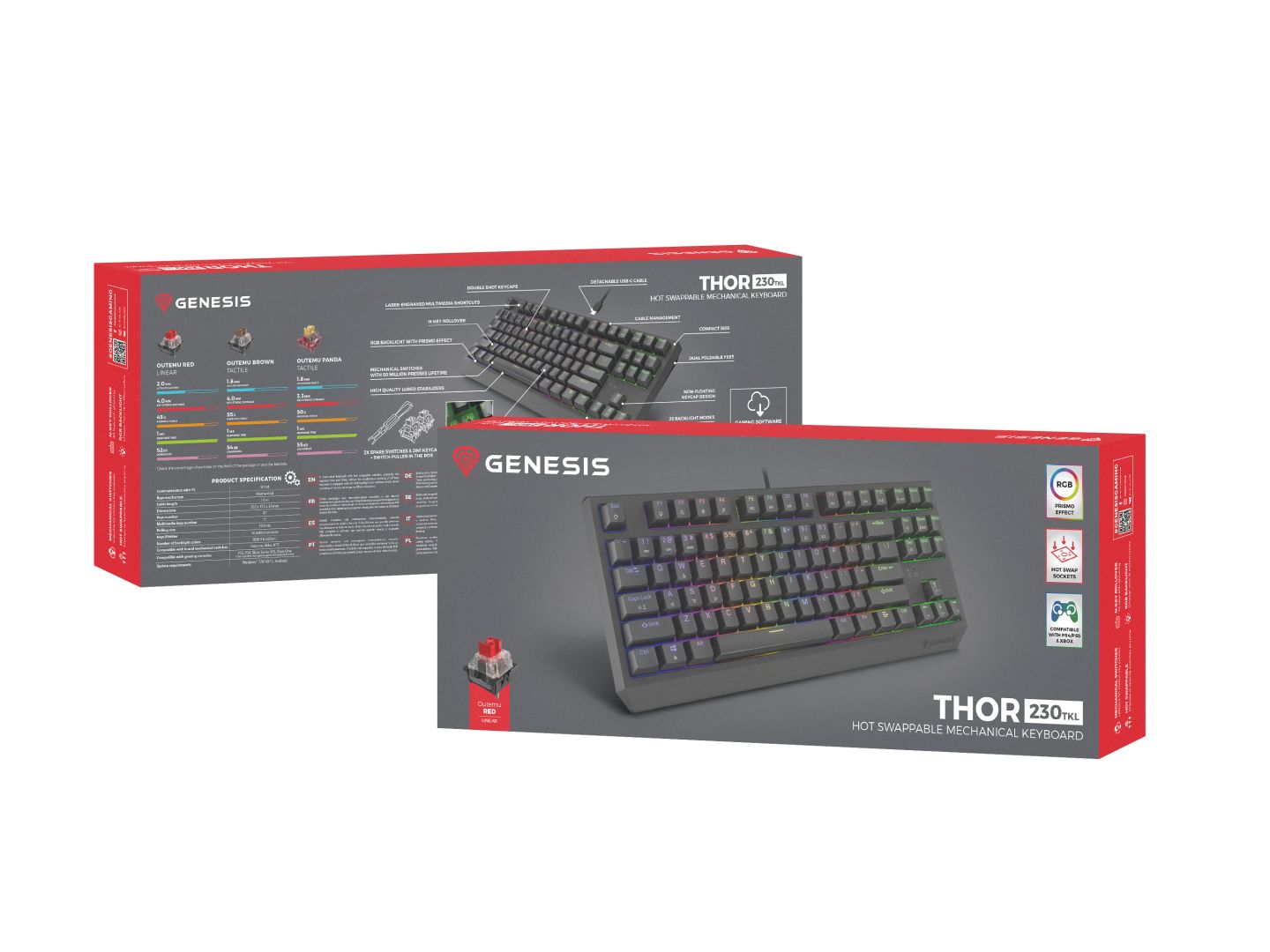 Genesis Thor 230 TKL RGB Mechanical Gaming Keyboard Black US