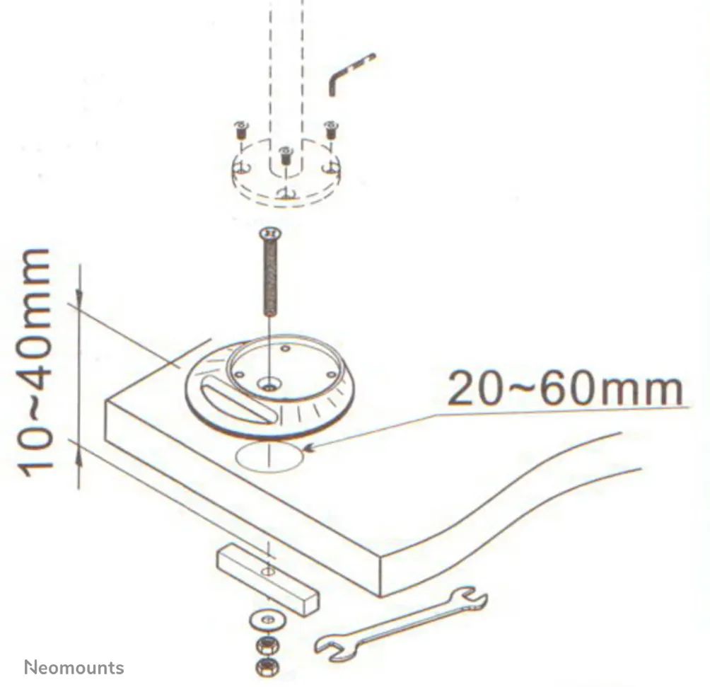 Neomounts FPMA-D9GROMMET desk mount grommet plate Silver