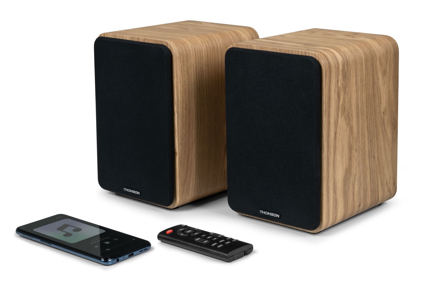 Thomson WS602DUO Bluetooth Bookshelf Speaker Wood