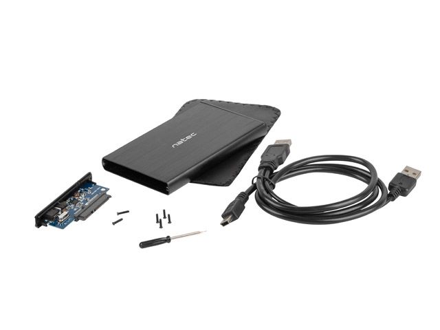 natec Rhino 2,5" USB2.0 HDD/SSD Enclosure Black