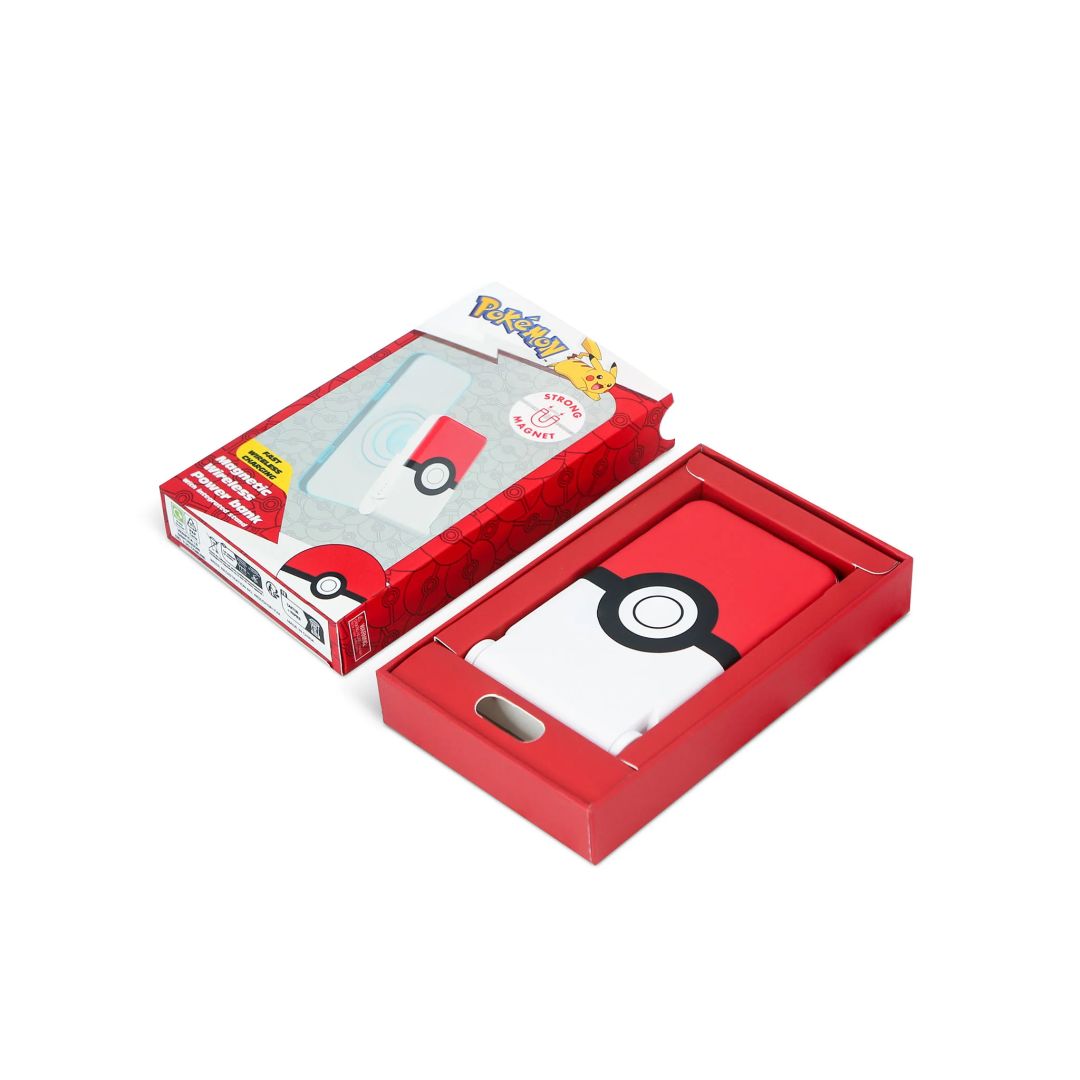 OTL Technologies Pokémon Pokéball  5000mAh Magnetic Wireless PowerBank Red