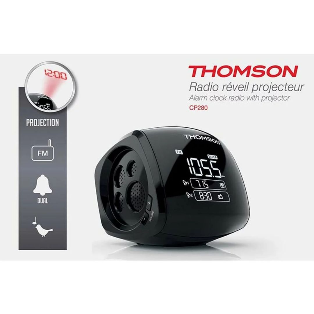 Thomson CP280 Projection Alarm Clock with Radio Black