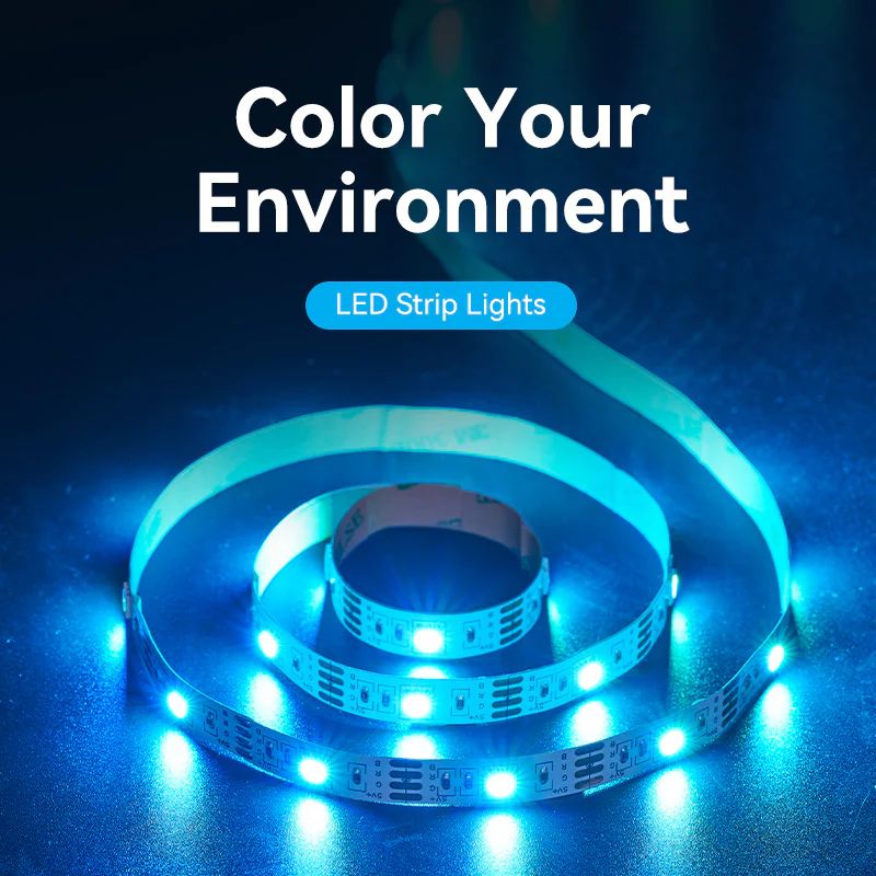 Vention RGB FPC LED Strip Lights with IR Remote and USB 5V Power Supply 2m