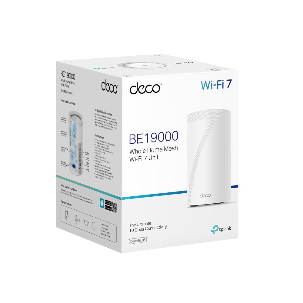 TP-Link Deco BE85 E19000 Tri-Band Whole Home Mesh WiFi 7 System (2 Pack)