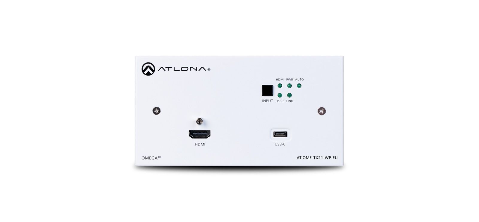 ATLONA AT-OME-TX21-WP-E EU/UK Wallplate HDBaseT Transmitter with USB-C and HDMI Inputs