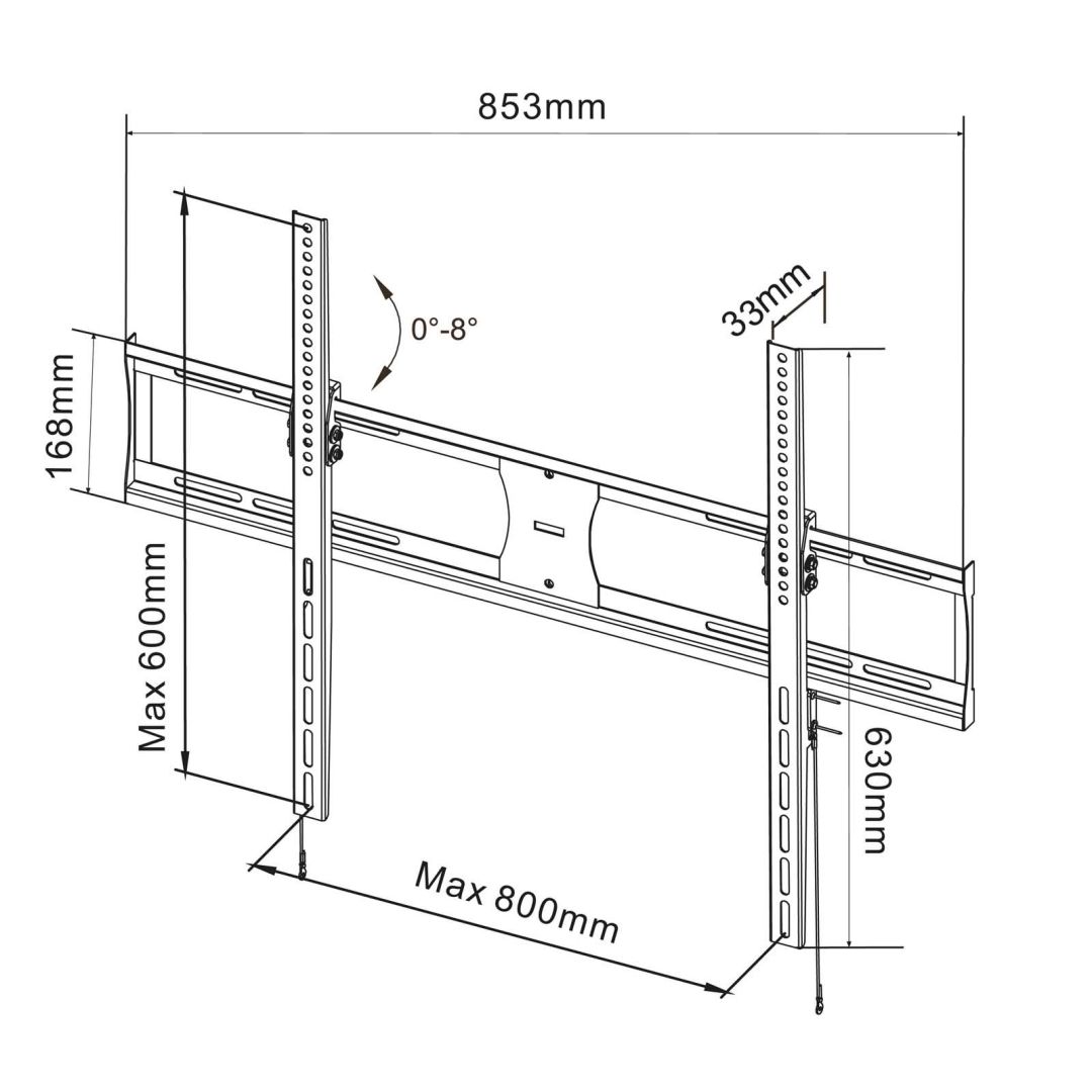 Akyga AK-MB-09 TV Wall Mount Bracket 60kg VESA 800x600mm 37-85"