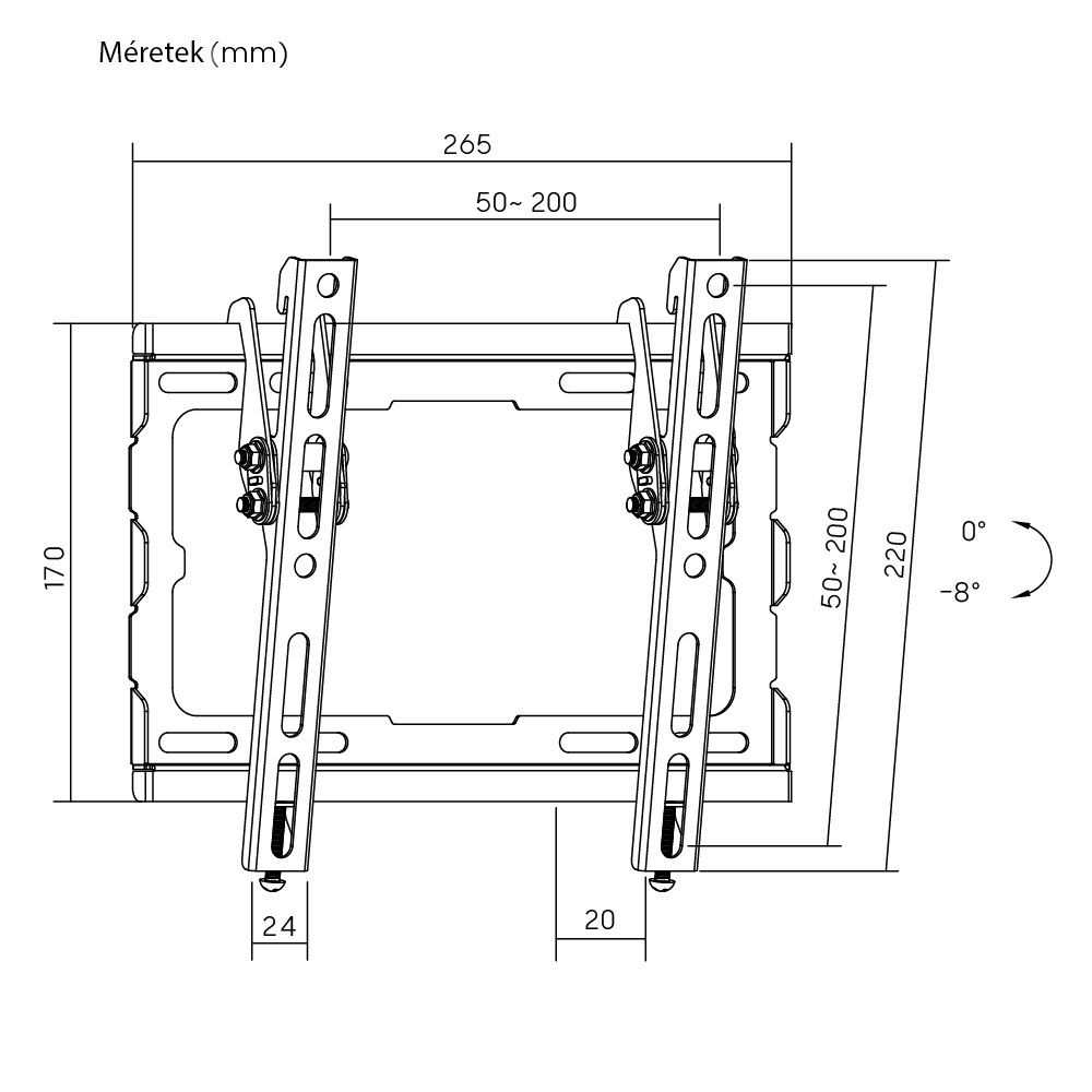 Stansson WM-2343-08 TV Wall mount 23"-43" Black