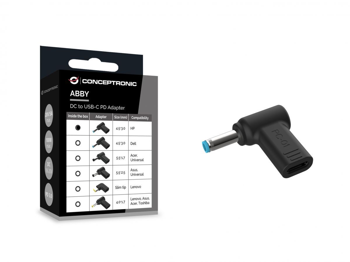 Conceptronic  ABBY15PC01 DC to USB-C PD Adapter 18-20V