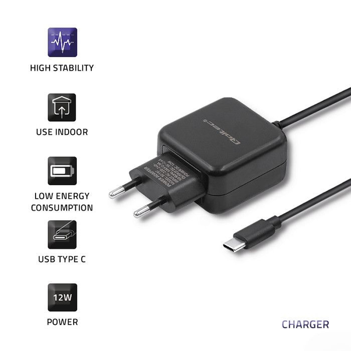 Qoltec 12W Mobile Device Charger Black