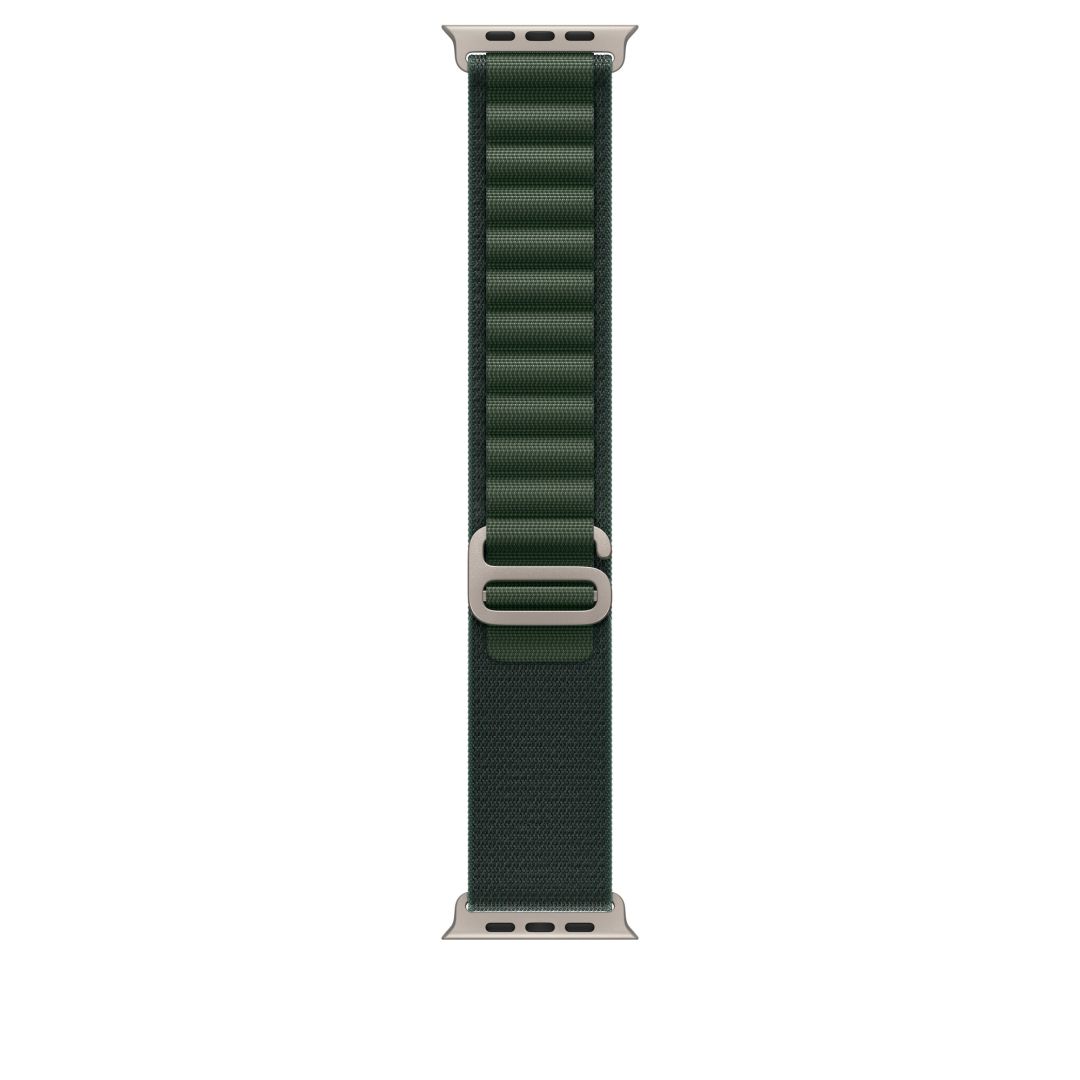 Apple Watch 49mm Loop Dark Green-Natural Titanium Medium