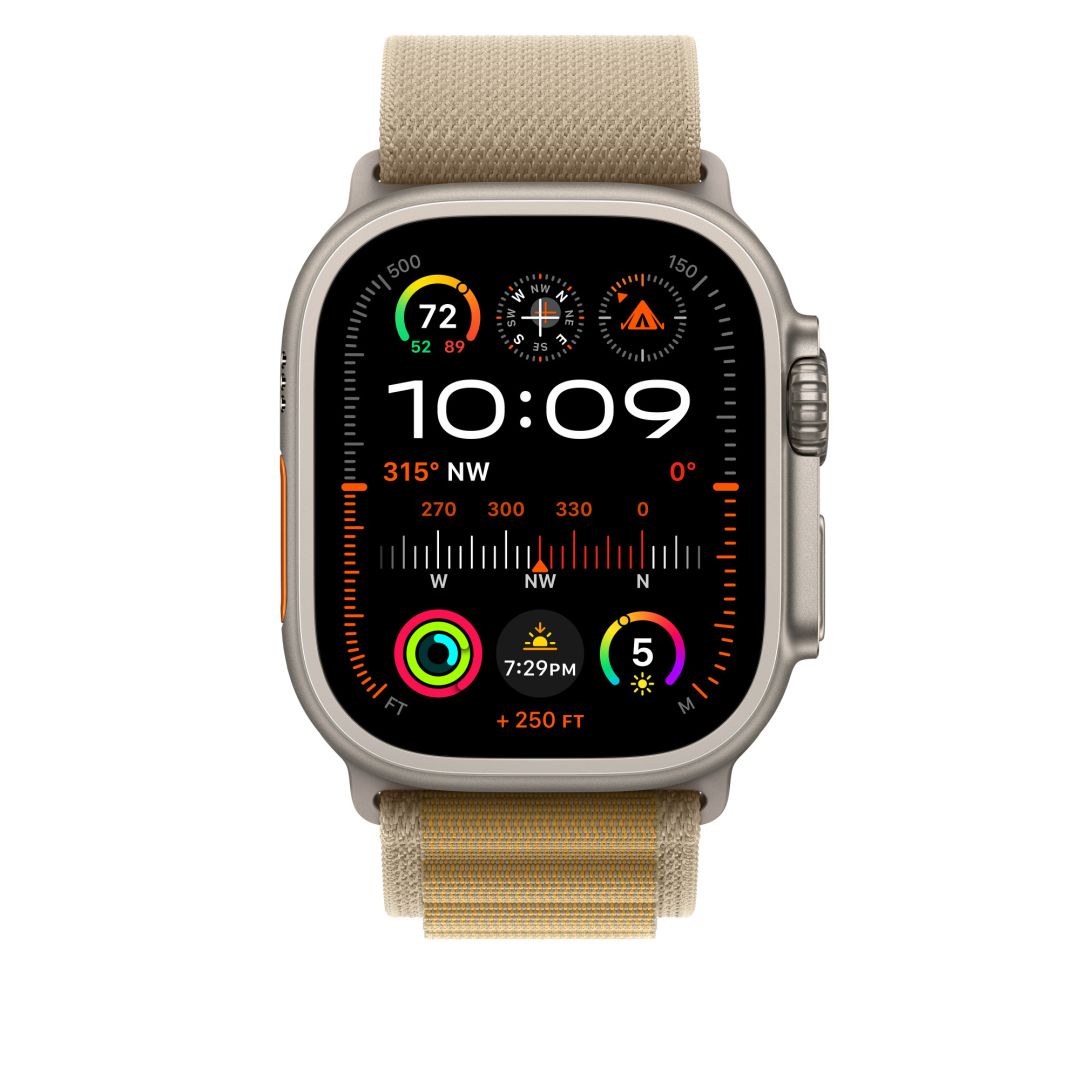 Apple Watch 49mm Loop Tan-Natural Titanium Large