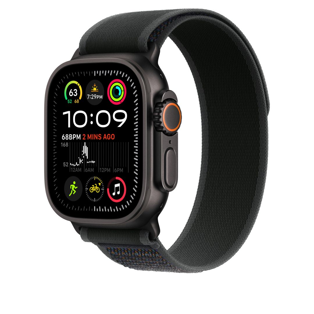 Apple Watch 49mm Trail Loop Black Black Titanium Finish M/L