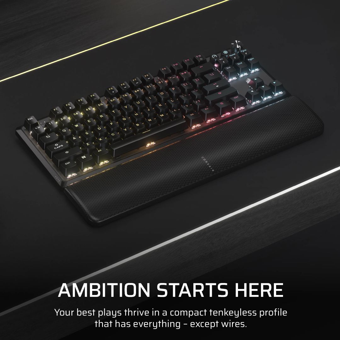 Corsair K70 Core TKL RGB Red Mechanical Gaming Wireless Keyboard Black US