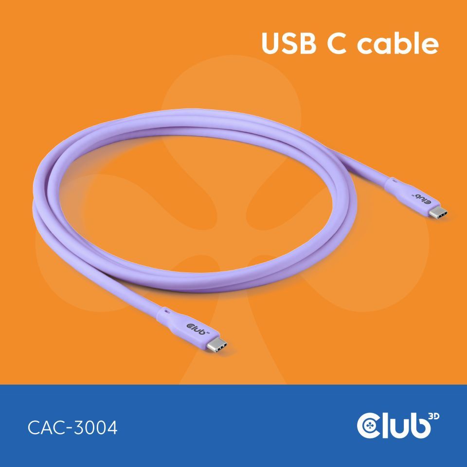 Club3D Lifestyle USB-C Cable 2m Puple