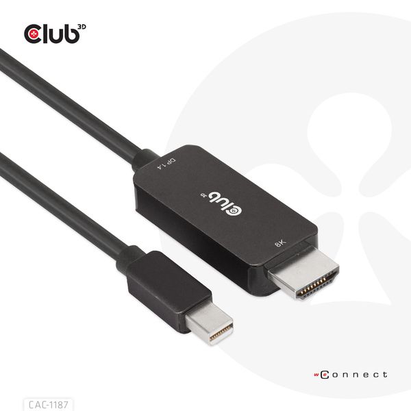 Club3D MiniDisplayPort 1.4 to HDMI Cable 1,8m Black